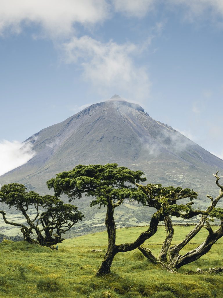 Vista de la montaña de Pico en Azores