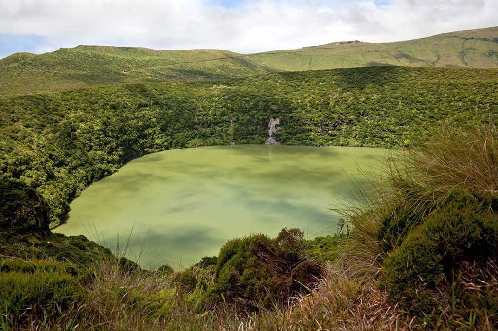 Lagoa Funda en la Isla de Flores, Azores