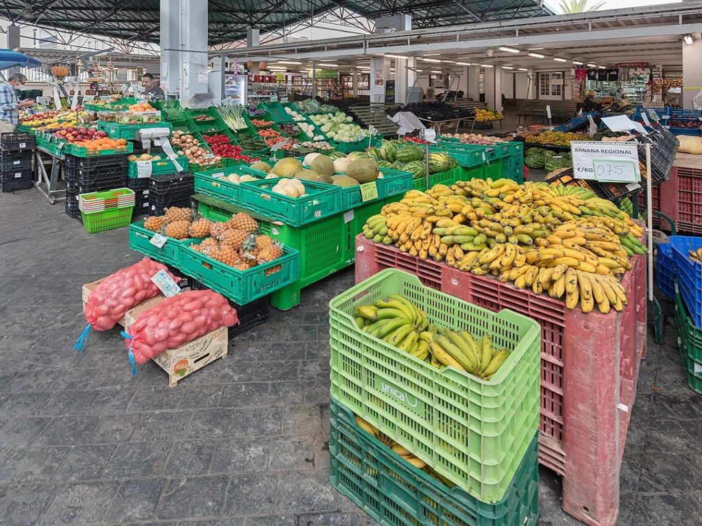 Vista del Mercado Da Graça en Sao Miguel, uno de los mejores de la isla